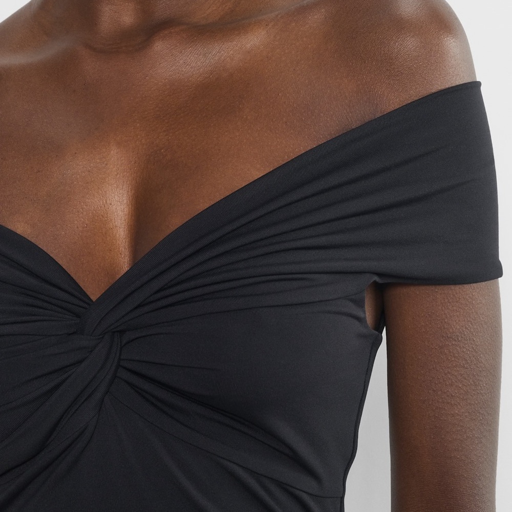 Elegant Off-Shoulder Black Dress